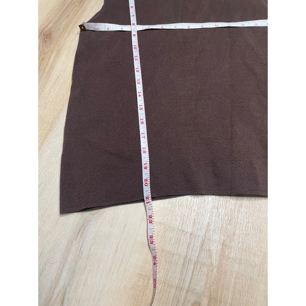 Coldwater Creek Brown Silk Cotton Knit Shell Sleeveless Sweater Top Large - Picture 7 of 8